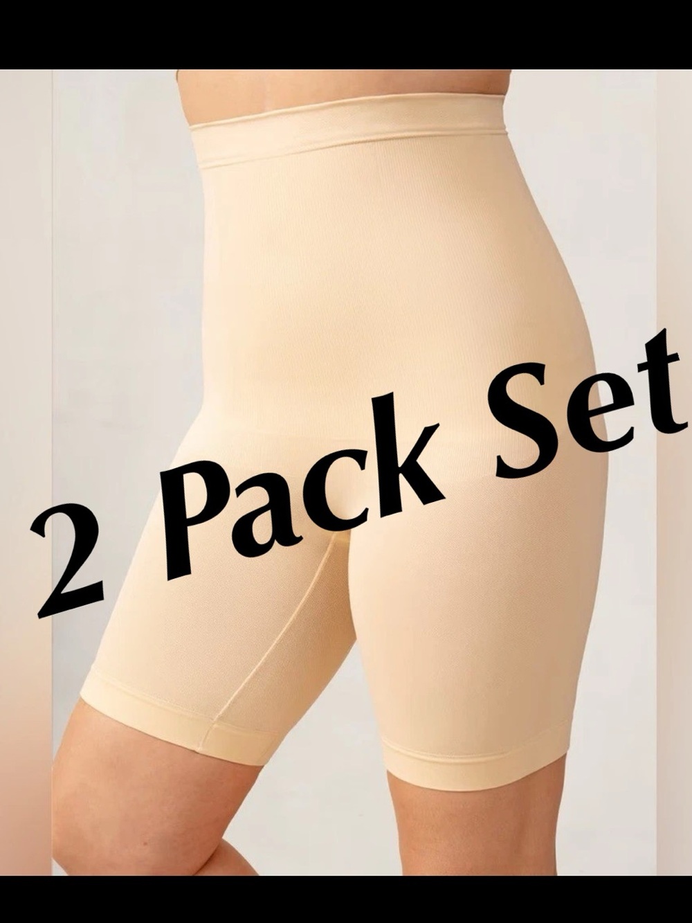 2 pack Empetua by Shapermint Women's High-Waisted Shaper Shorts in XXXXL Nude